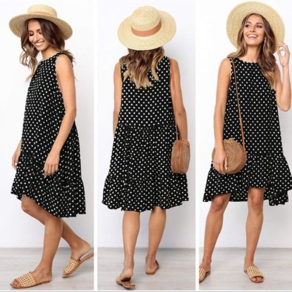 LIGHT Green Polka Dot Dress - Picture 3 of 3